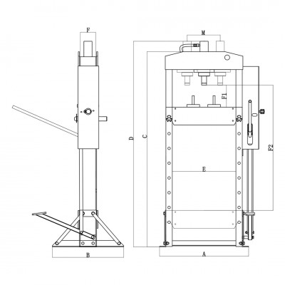 Pressa Idraulica 50T a Pedale KROFTOOLS 4890