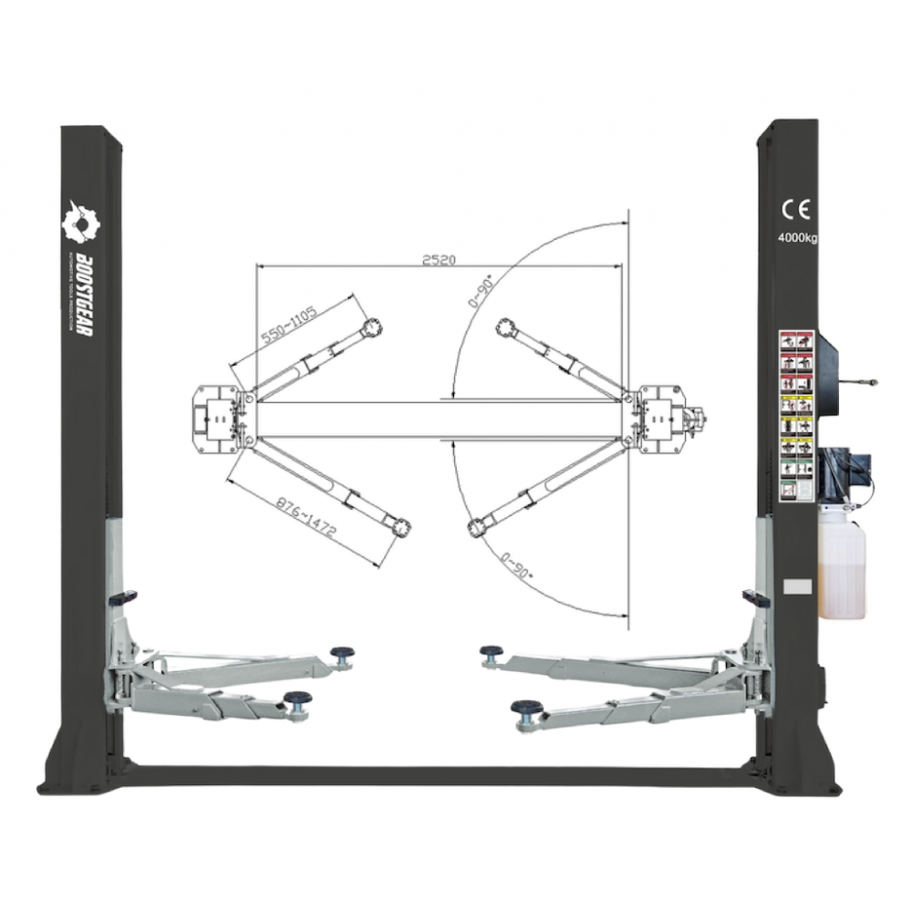 Ponte Sollevatore 2 Colonne 4000kg BG NOVA 2P Elettroidraulico