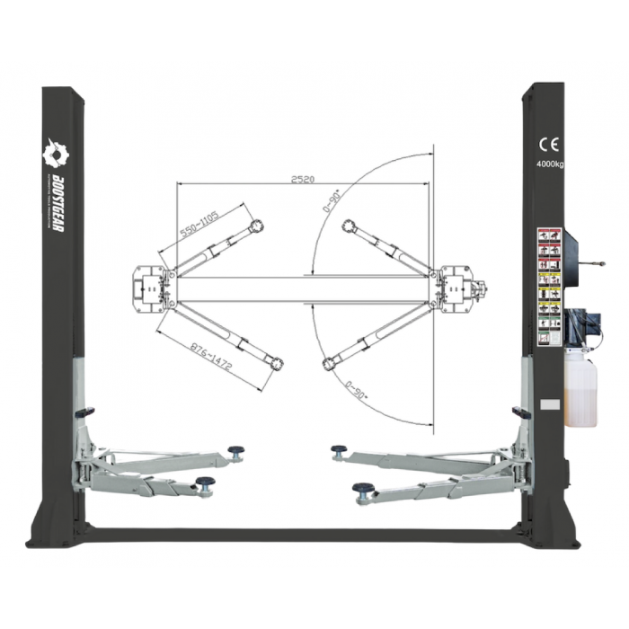 Ponte Sollevatore 2 Colonne 4000kg BG NOVA 2P Elettroidraulico