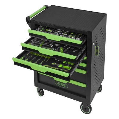 Carrello Portautensili 7 Cassetti Verde con Attrezzi JBM 54834