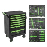 Carrello Portautensili 7 Cassetti Verde con Attrezzi JBM 54834